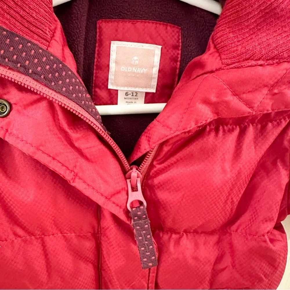 Old Navy PrimaLoft Luxe puffer jacket Pink sz 6-12 Months